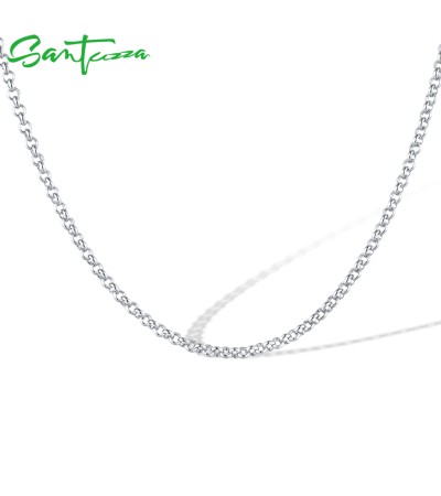 SANTUZZA 925 Sterling Silver Chain Necklace Fashion Jewelry Length Of 45cm / 55cm  - 45cm