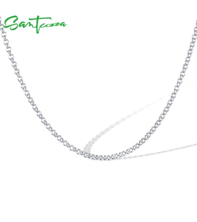 SANTUZZA 925 Sterling Silver Chain Necklace Fashion Jewelry Length Of 45cm / 55cm  - 55cm