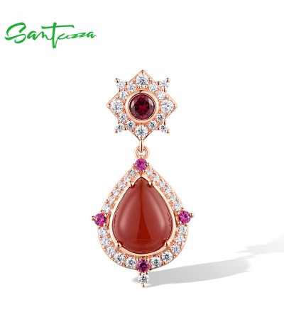 SANTUZZA 925 Sterling Silver Pendant Sparkling Blue Spinel Chic Starry Jewelry