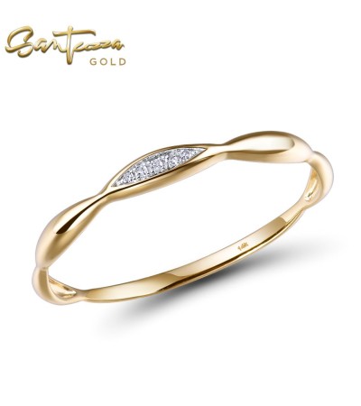 SANTUZZA 14K 585 Yellow /White /Rose Gold Rings Diamond Fine Jewelry - Yellow Gold/US 6