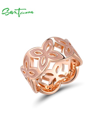 Any Purchase in SANTUZZA Can Order One Extra Brass Ring as Gift - Pink  Enamel/Rose Gold Plating/US 7